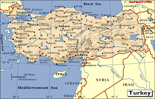 mapa - Turecká republika