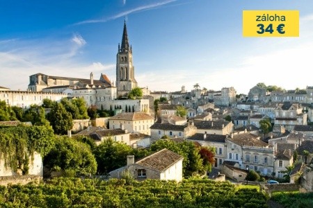 K pevnosti Boyard a vinicím Bordeaux letecky